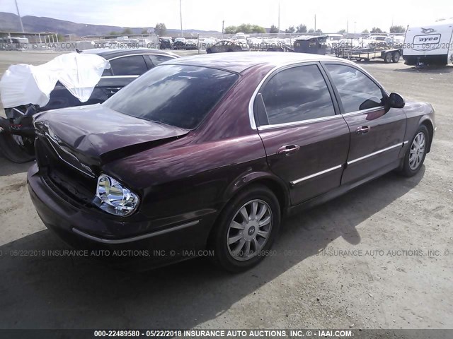 KMHWF35H55A144844 - 2005 HYUNDAI SONATA GLS/LX MAROON photo 4