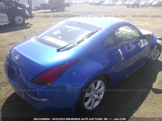 JN1AZ34D34T150622 - 2004 NISSAN 350Z COUPE BLUE photo 4