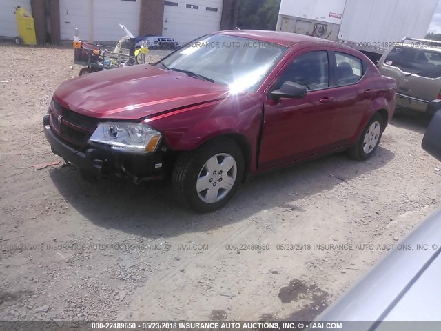 1B3CC4FB5AN127434 - 2010 DODGE AVENGER SXT RED photo 2