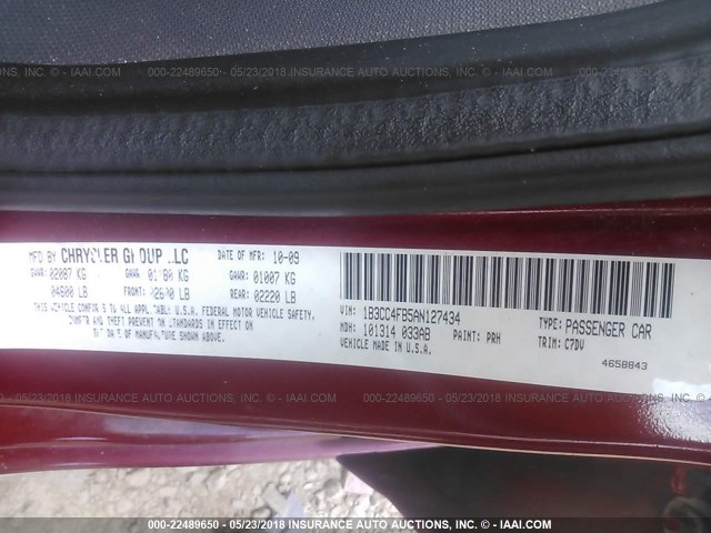 1B3CC4FB5AN127434 - 2010 DODGE AVENGER SXT RED photo 9