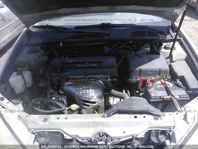 4T1BE32K02U037454 - 2002 TOYOTA CAMRY LE/XLE/SE ვერცხლისფერი ფოტო 10