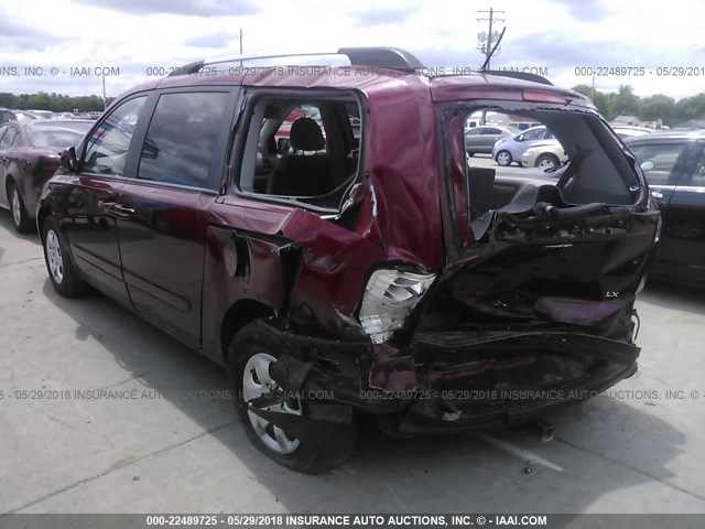 KNDMB233096317722 - 2009 KIA SEDONA EX/LX RED photo 3