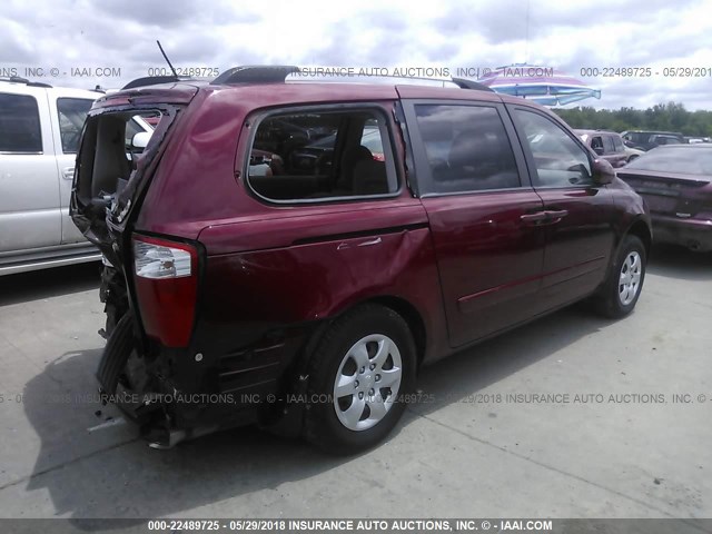 KNDMB233096317722 - 2009 KIA SEDONA EX/LX RED photo 4