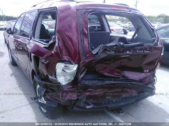 KNDMB233096317722 - 2009 KIA SEDONA EX/LX RED photo 6