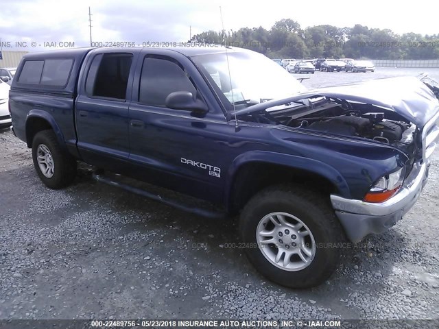 1B7HG2AN61S328789 - 2001 DODGE DAKOTA QUAD BLUE photo 1