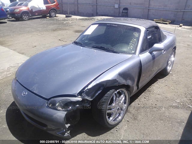 JM1NB354840409785 - 2004 MAZDA MX-5 MIATA SPEED GRAY photo 2