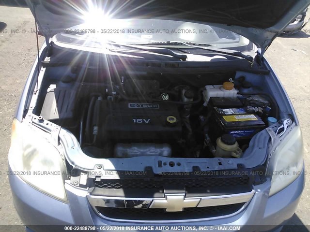 KL1TD56607B042295 - 2007 CHEVROLET AVEO LS BLUE photo 10