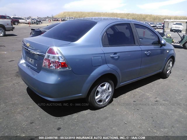KL1TD56607B042295 - 2007 CHEVROLET AVEO LS BLUE photo 4