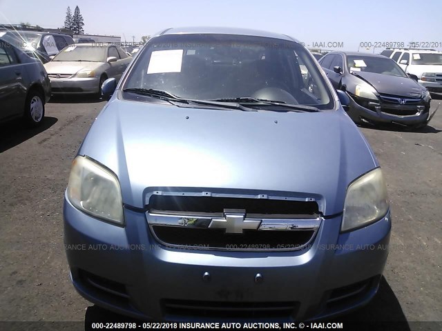 KL1TD56607B042295 - 2007 CHEVROLET AVEO LS BLUE photo 6