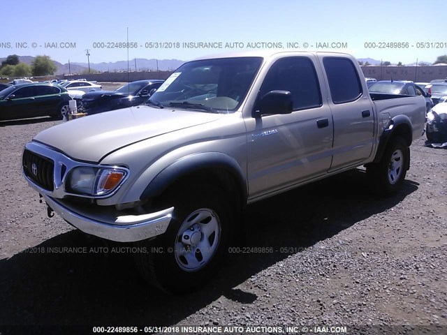 5TEGN92N04Z459029 - 2004 TOYOTA TACOMA DOUBLE CAB PRERUNNER TAN photo 2