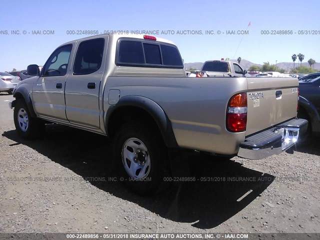 5TEGN92N04Z459029 - 2004 TOYOTA TACOMA DOUBLE CAB PRERUNNER TAN photo 3