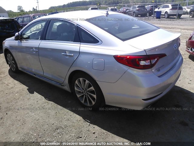 5NPE34AF8GH425213 - 2016 HYUNDAI SONATA SPORT/LIMITED SILVER photo 3