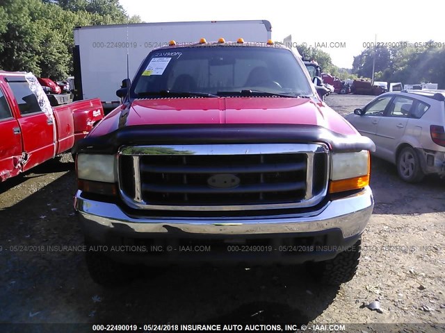 1FTSW31F2YEB93505 - 2000 FORD F350 SRW SUPER DUTY RED photo 6