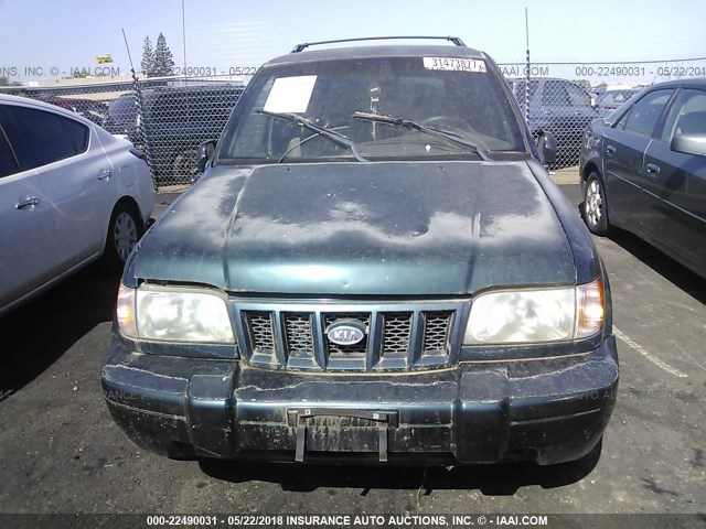 KNDJB723525160122 - 2002 KIA SPORTAGE GREEN photo 6