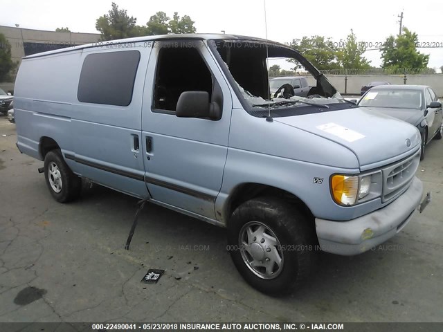 1FTSS34SXYHA18454 - 2000 FORD ECONOLINE E350 SUPER DUTY VAN BLUE photo 1