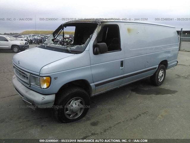 1FTSS34SXYHA18454 - 2000 FORD ECONOLINE E350 SUPER DUTY VAN BLUE photo 2