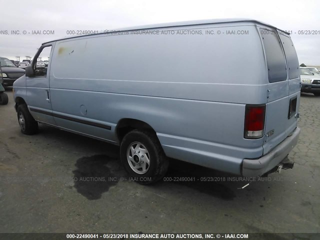 1FTSS34SXYHA18454 - 2000 FORD ECONOLINE E350 SUPER DUTY VAN BLUE photo 3