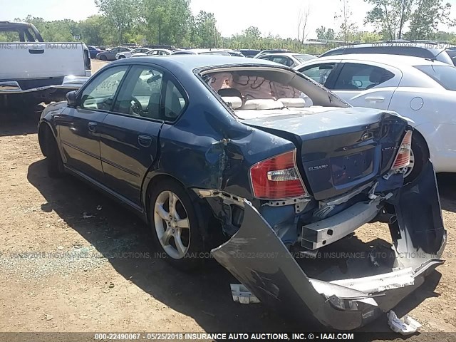 4S3BL626267218672 - 2006 SUBARU LEGACY 2.5I LIMITED BLUE photo 3