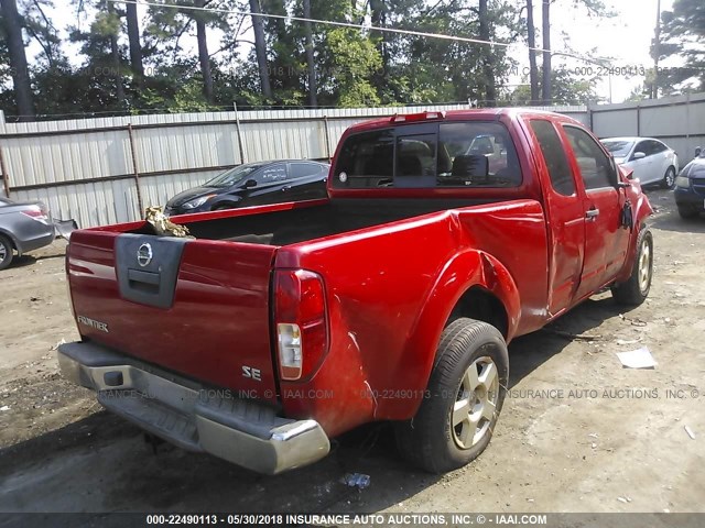 1N6AD06U16C431163 - 2006 NISSAN FRONTIER KING CAB LE/SE/OFF ROAD RED photo 4