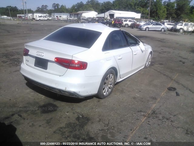 WAUAFAFL5FN028184 - 2015 AUDI A4 PREMIUM WHITE photo 4