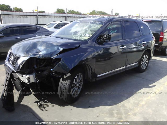 5N1AR2MN9EC601310 - 2014 NISSAN PATHFINDER S/SV/SL/PLATINUM 蓝色 照片 2