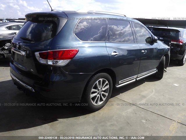 5N1AR2MN9EC601310 - 2014 NISSAN PATHFINDER S/SV/SL/PLATINUM 蓝色 照片 4