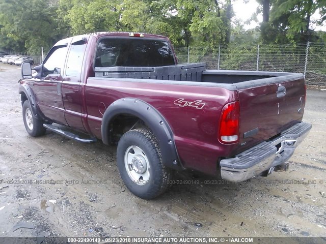 1FTSX21565EA27322 - 2005 FORD F250 SUPER DUTY RED photo 3
