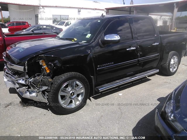 3GCPCSE08DG357079 - 2013 CHEVROLET SILVERADO C1500 LT BLACK photo 2