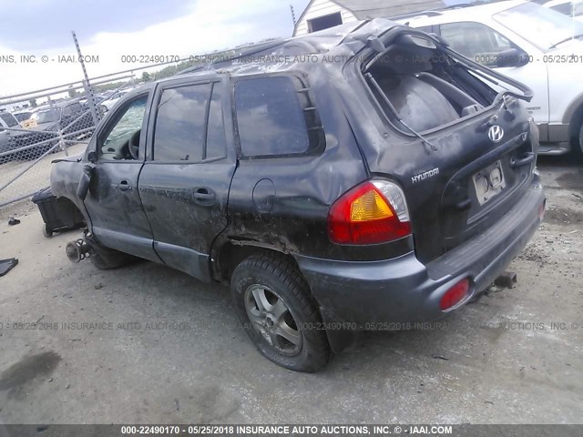 KM8SC73D62U249420 - 2002 HYUNDAI SANTA FE GLS/LX BLACK photo 3