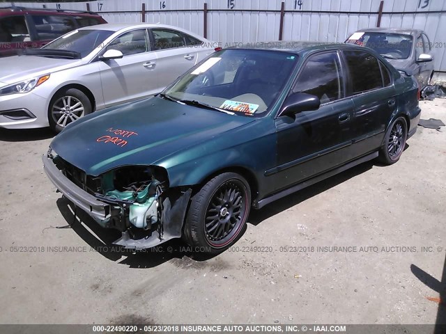 2HGEJ6617XH520015 - 1999 HONDA CIVIC SE GREEN photo 2