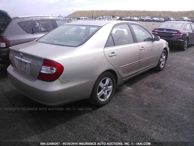 4T1BE32KX3U238179 - 2003 TOYOTA CAMRY LE/XLE/SE GOLD photo 4