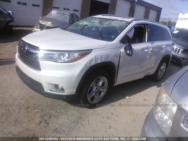 5TDYKRFH4GS154541 - 2016 TOYOTA HIGHLANDER LIMITED/LTD PLATINUM WHITE photo 2