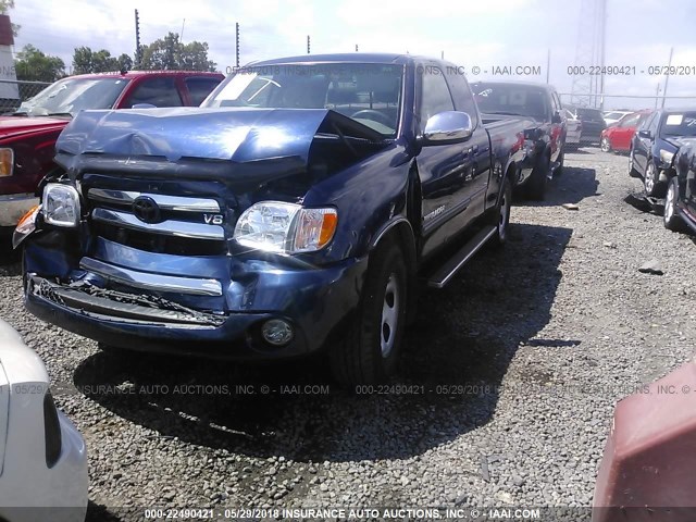 5TBRT34164S449617 - 2004 TOYOTA TUNDRA ACCESS CAB SR5 Navy photo 2