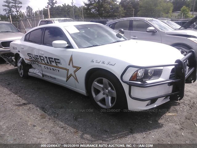 2C3CDXATXDH564943 - 2013 DODGE CHARGER POLICE WHITE photo 1