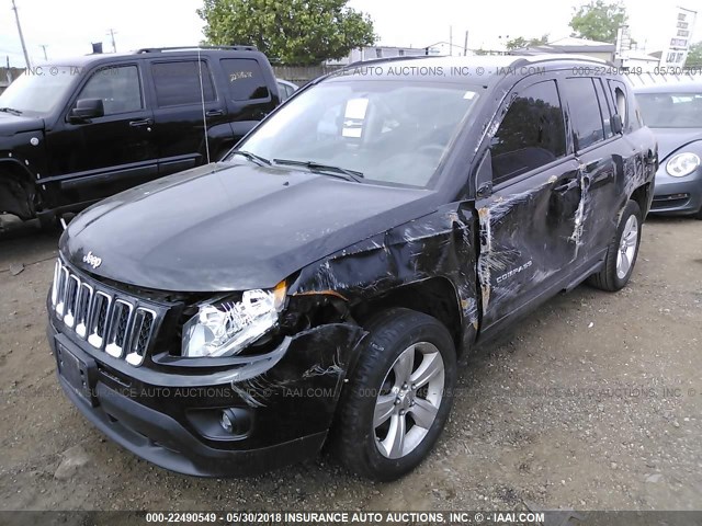 1C4NJCBA9CD530524 - 2012 JEEP COMPASS SPORT BLACK photo 2