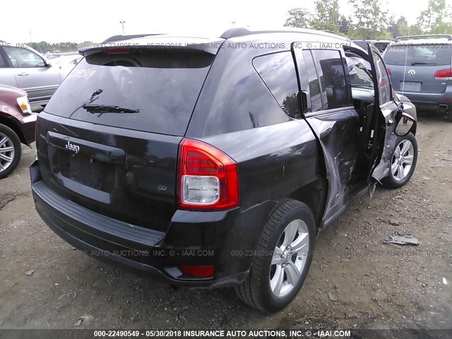 1C4NJCBA9CD530524 - 2012 JEEP COMPASS SPORT BLACK photo 4