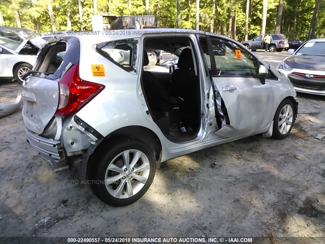 3N1CE2CP0EL355069 - 2014 NISSAN VERSA NOTE S/S PLUS/SV/SL SILVER photo 4