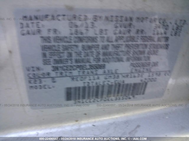 3N1CE2CP0EL355069 - 2014 NISSAN VERSA NOTE S/S PLUS/SV/SL SILVER photo 9