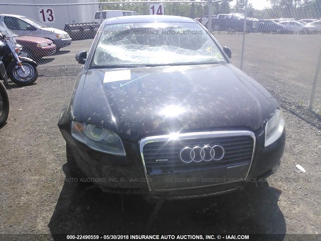 WAUDF78E36A235579 - 2006 AUDI A4 2.0T QUATTRO BLACK photo 6