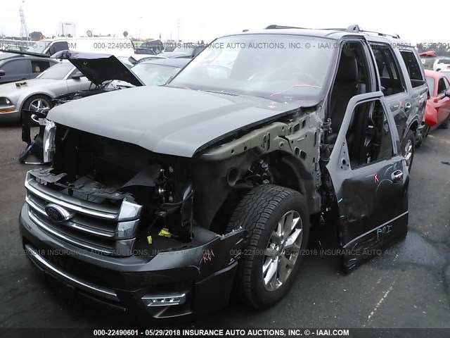 1FMJU1KT2FEF14347 - 2015 FORD EXPEDITION LIMITED GRAY photo 2