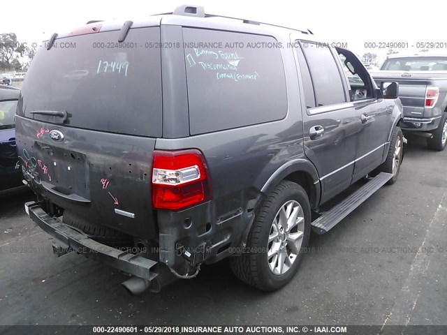 1FMJU1KT2FEF14347 - 2015 FORD EXPEDITION LIMITED GRAY photo 4