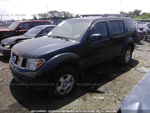 5N1AR18WX6C666276 - 2006 NISSAN PATHFINDER LE/SE/XE BLUE photo 2