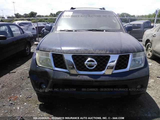 5N1AR18WX6C666276 - 2006 NISSAN PATHFINDER LE/SE/XE BLUE photo 6