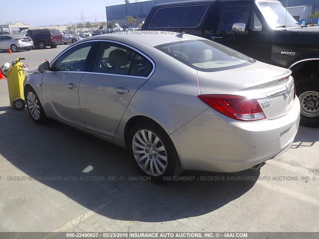 W04GY5GV1B1050354 - 2011 BUICK REGAL CXL BEIGE photo 3