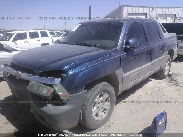 3GNEC13T22G304851 - 2002 CHEVROLET AVALANCHE C1500 BLUE photo 2