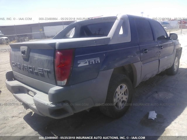 3GNEC13T22G304851 - 2002 CHEVROLET AVALANCHE C1500 BLUE photo 4