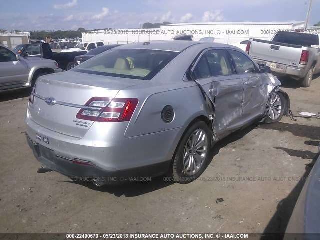 1FAHP2F80DG193616 - 2013 FORD TAURUS LIMITED SILVER photo 4