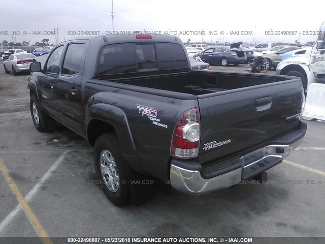 3TMJU4GN7BM115146 - 2011 TOYOTA TACOMA DOUBLE CAB PRERUNNER GRAY photo 3