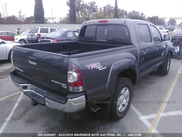 3TMJU4GN7BM115146 - 2011 TOYOTA TACOMA DOUBLE CAB PRERUNNER GRAY photo 4