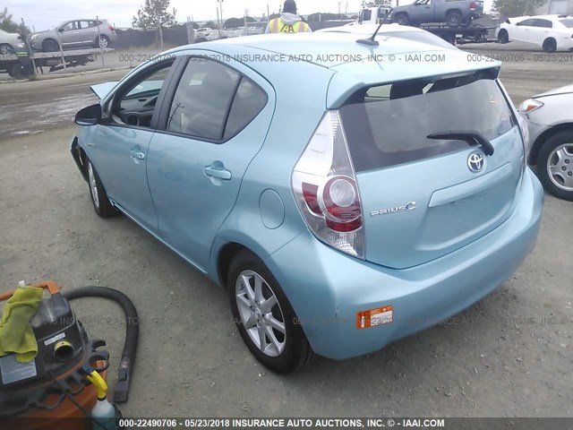 JTDKDTB33D1036321 - 2013 TOYOTA PRIUS C BLUE photo 3